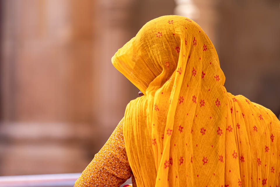 Frau im Karni Mata Rattentempel