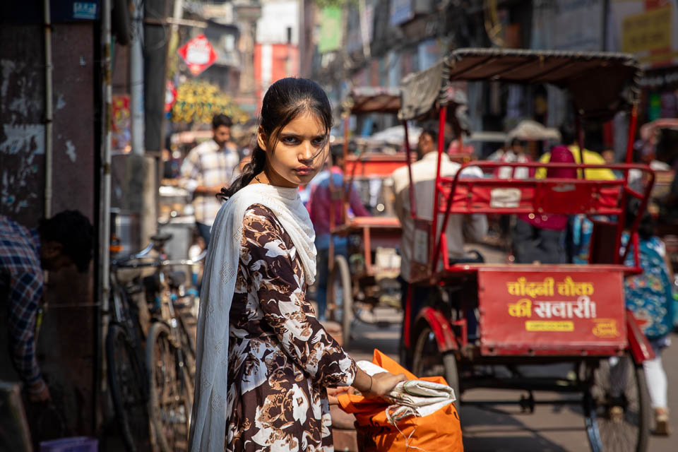 Mädchen in Delhi